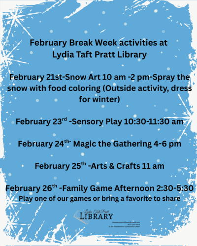 dummerston library vermont february break programs
