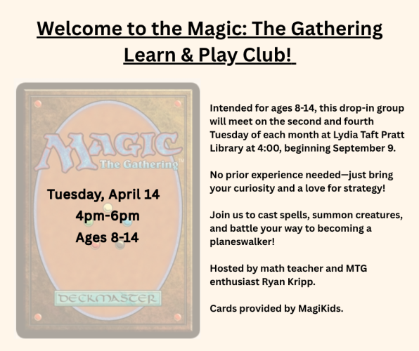 Dummerston Community Center and Library’s Magic The Gathering Learn and Play