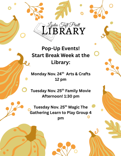 thanksgiving break events at dummerston library